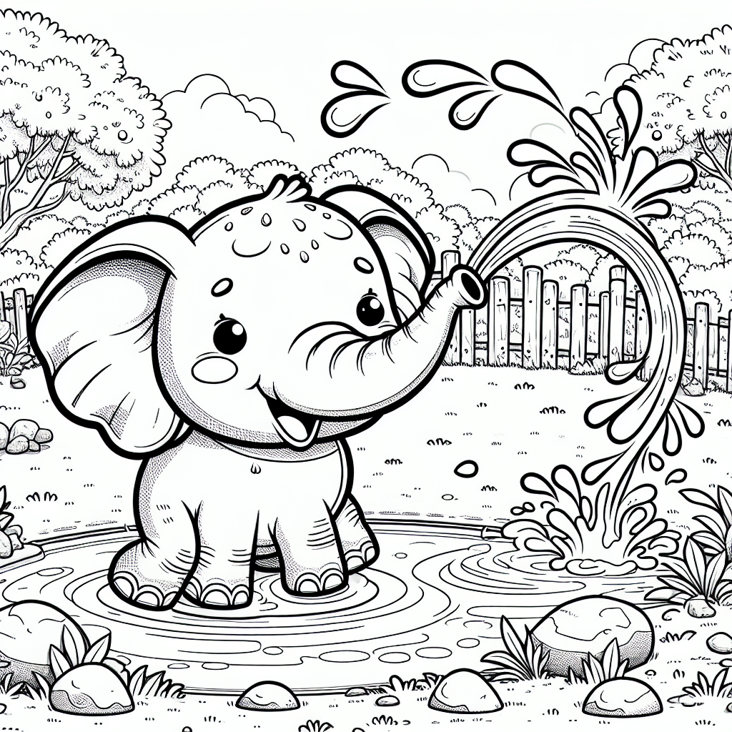 Слон и фонтанчик