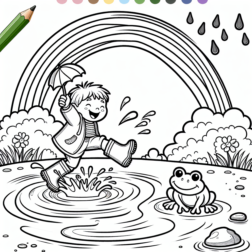 Весенние лужи и радуга