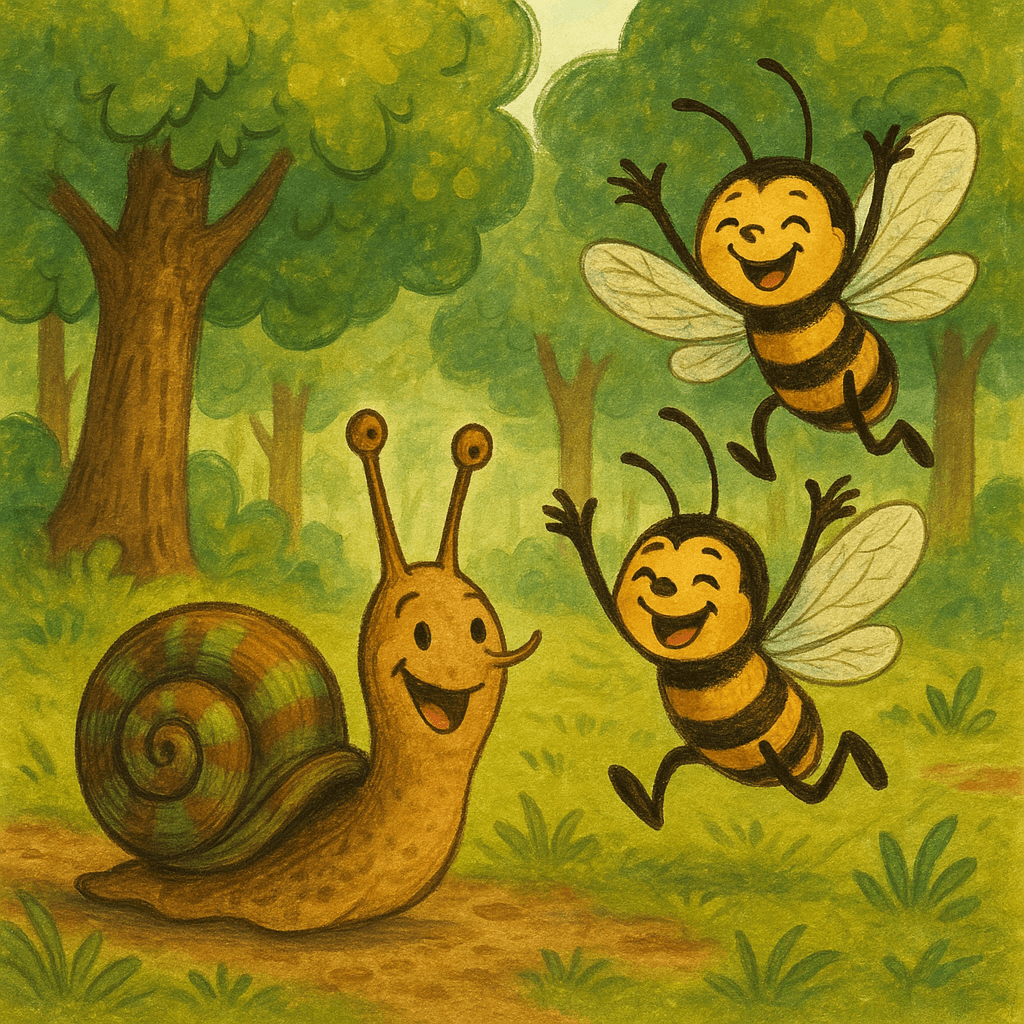 Улитка и осы радостно возвращаются в лес